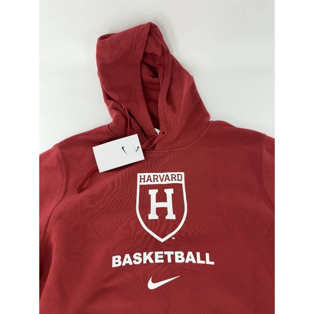 Nike Harvard Basketball‎ Mens Club Fleece Pullover Hoodie Crimson Size M New